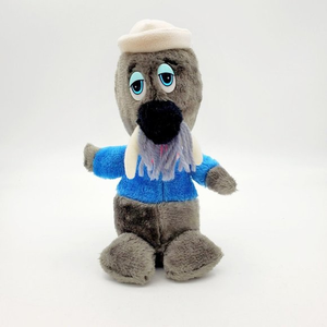 VTG Brechner Walrus Sailor Stuffed Animal Carnival Plush 12" 70s‎ Pom Nose RARE